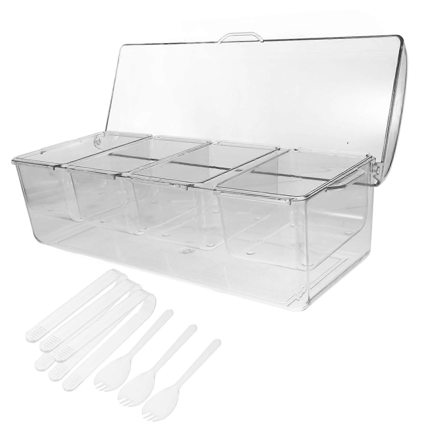 Salad Serving Container with Lid Ice Compartment Keeps Food Fresh for Outdoor Parties Picnics BBQs