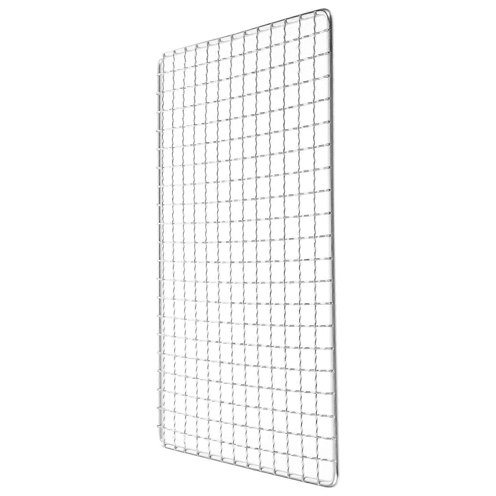 Silver Barbecue Mesh Multifunction Square Barbecue Net for Outdoor Use 1Pcs
