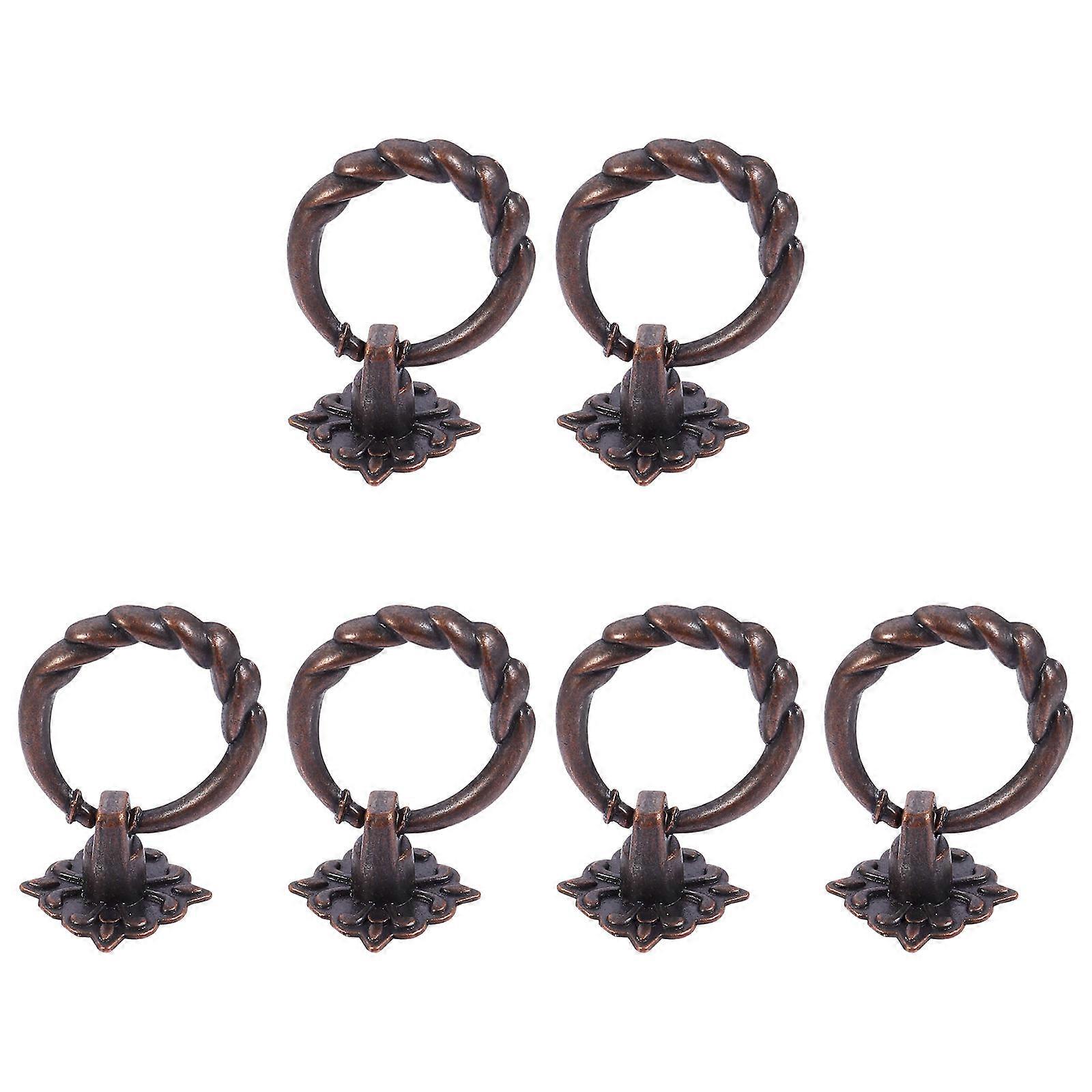 Vintage Small Pull Knobs Zinc Alloy for Jewelry Box 6Pcs Pack