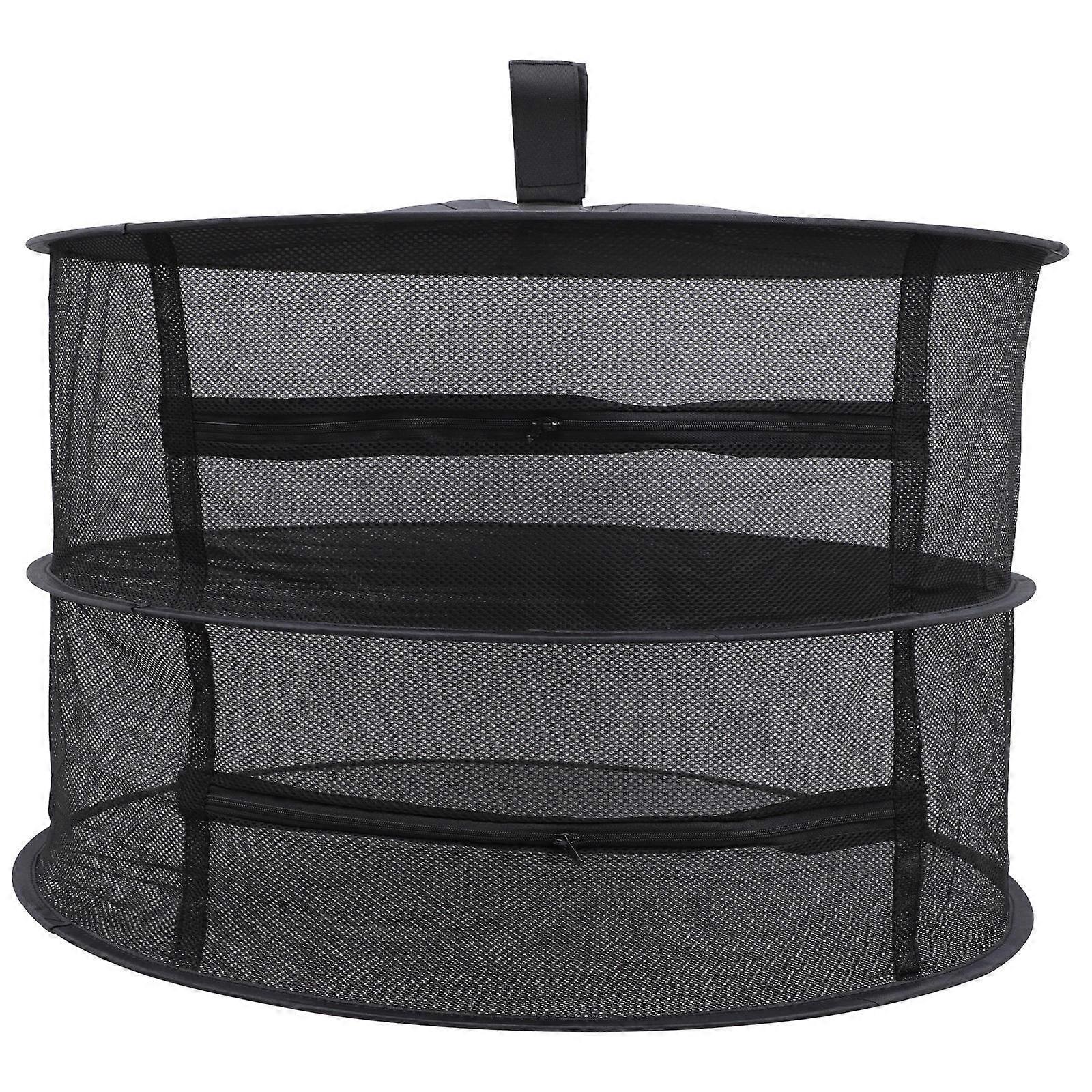 3Sets Herb Drying Rack Net for Outdoor Hanging Use Black Mesh