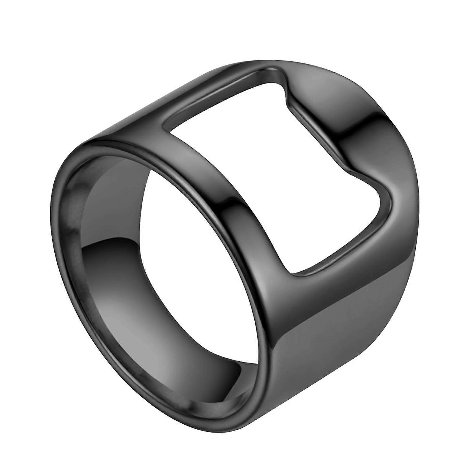 Bartender Ring Bottle Opener Titanium Steel Multifunctional Beer Opener Bar Tool Black/White