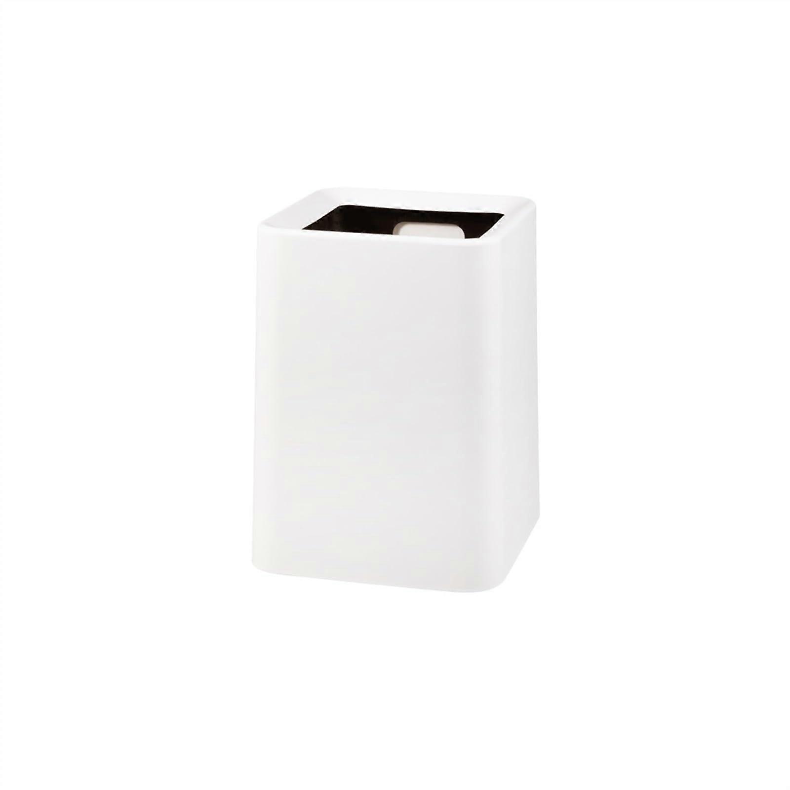 White Plastic Open  Trash Can with Removable Inner Bin for Kitchen Bathroom and Office
