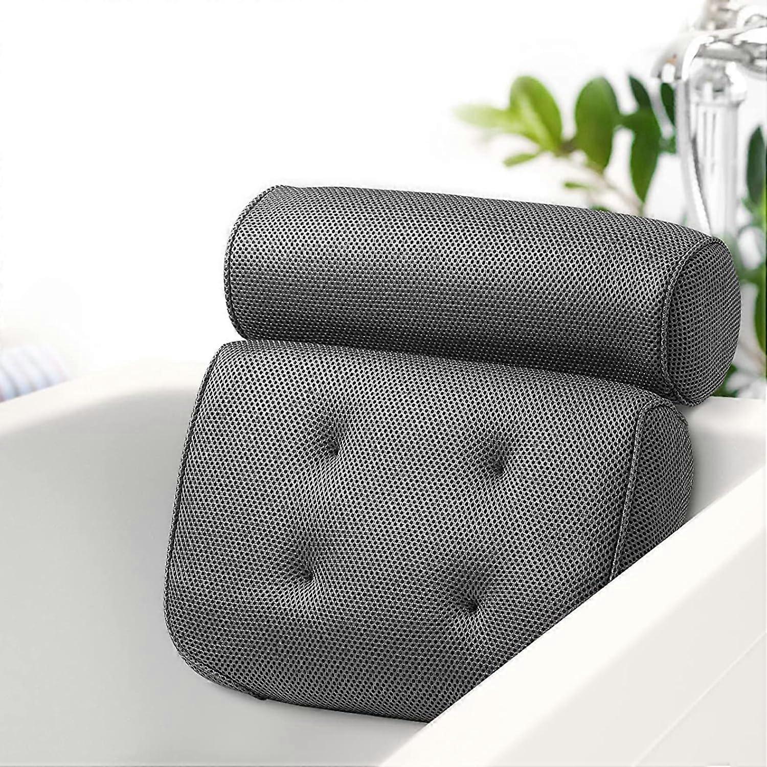 Bath Pillow for Neck and Head Support with Ergonomic Design and Secure Suction for All Tubs