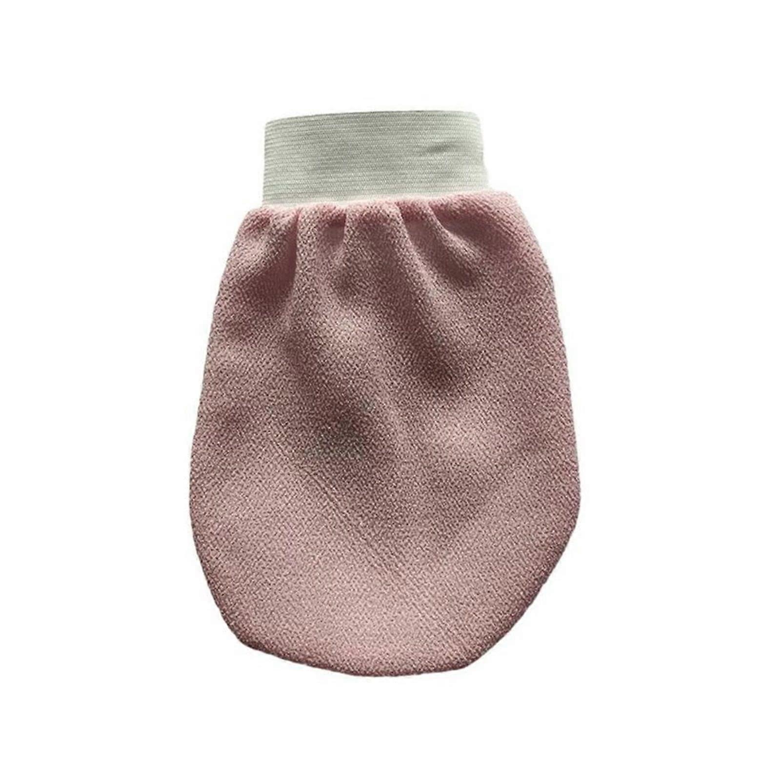 Exfoliating Bath Gloves Double Sided Pink Body Scrub Glove for Gentle Skin Dead Skin Removal