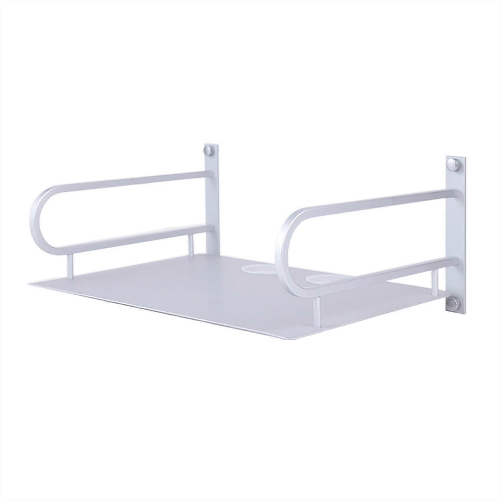 Adjustable Aluminum Projector Stand with Wall Mount Rack, Dual Installation, Cable Management, Silver