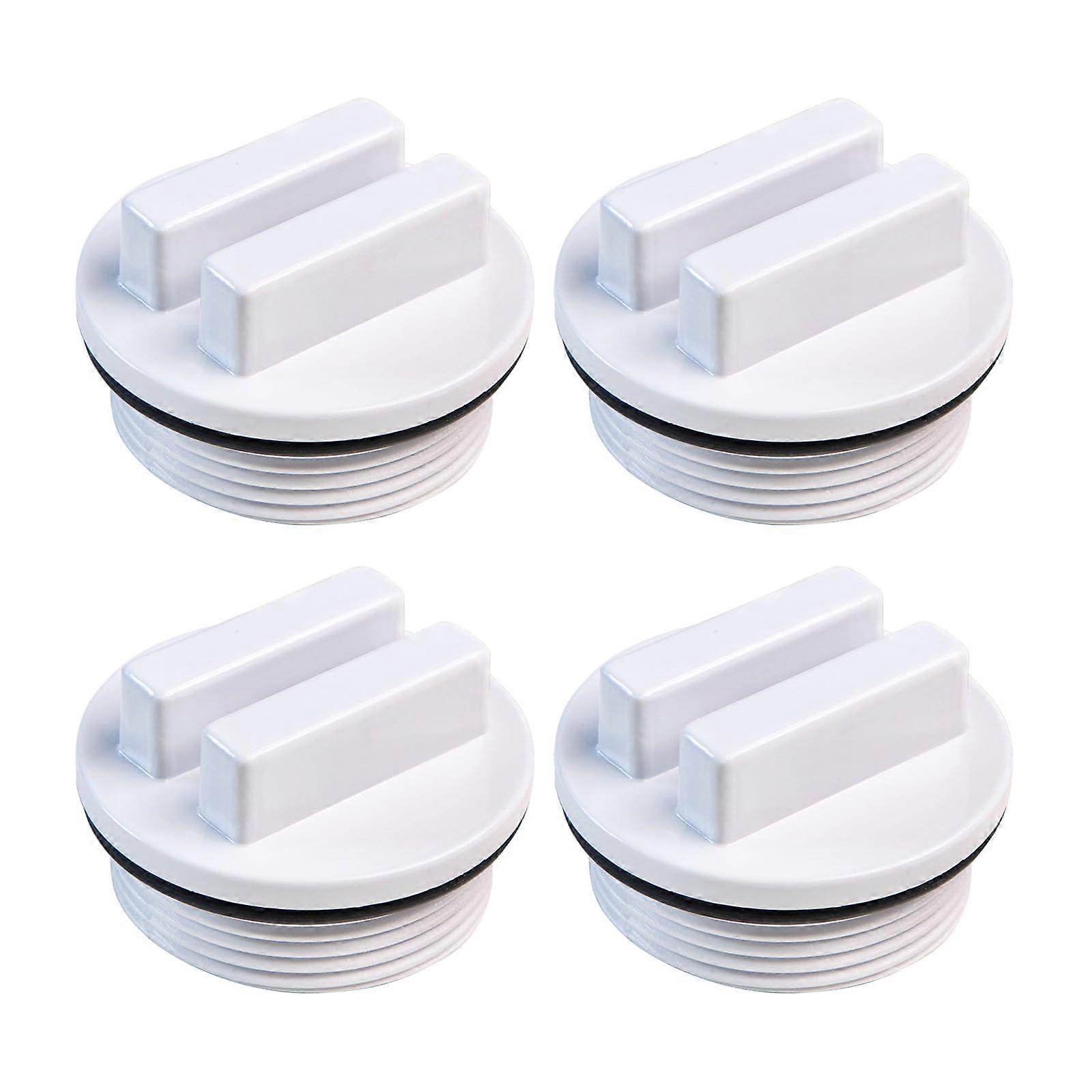4Pack Pool Winterizing Plugs with ORing, Threaded Drain Plugs for Winter Freeze Protection