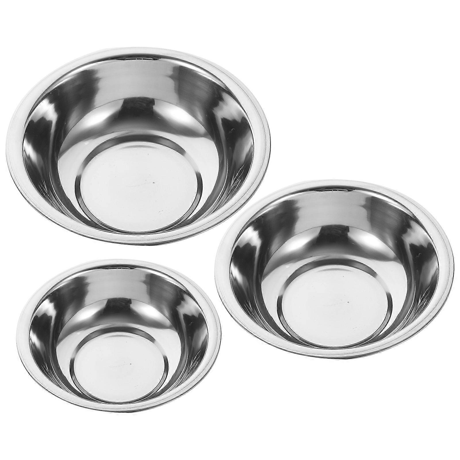 Stainless Steel Basin Large Multi-Use Basin Kitchen Vegetable Washing 3Pcs Set
