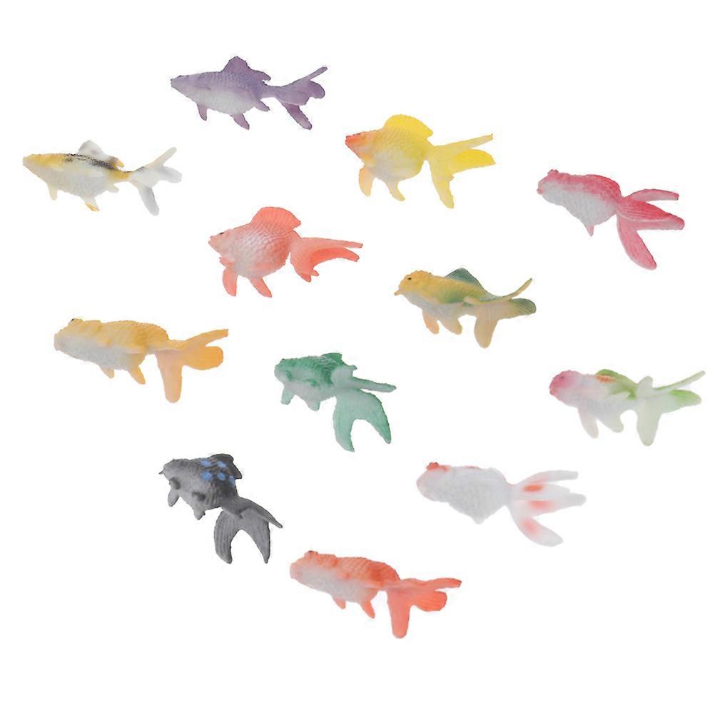 Simulation Goldfish Models for Decoration 12Pcs Fish Figures Collection