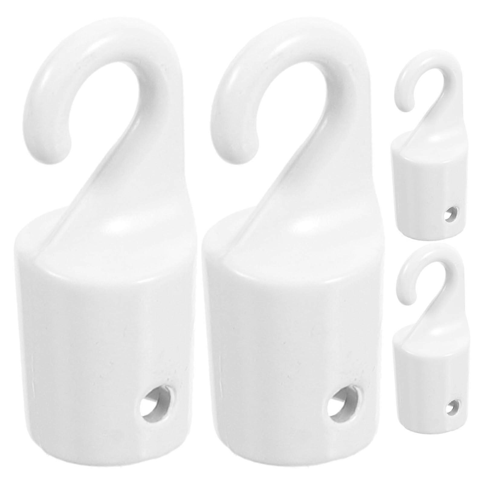 Vertical Blind Replacement Hooks Set 4pcs Small White Plastic Hardware Compact Size Easy Install