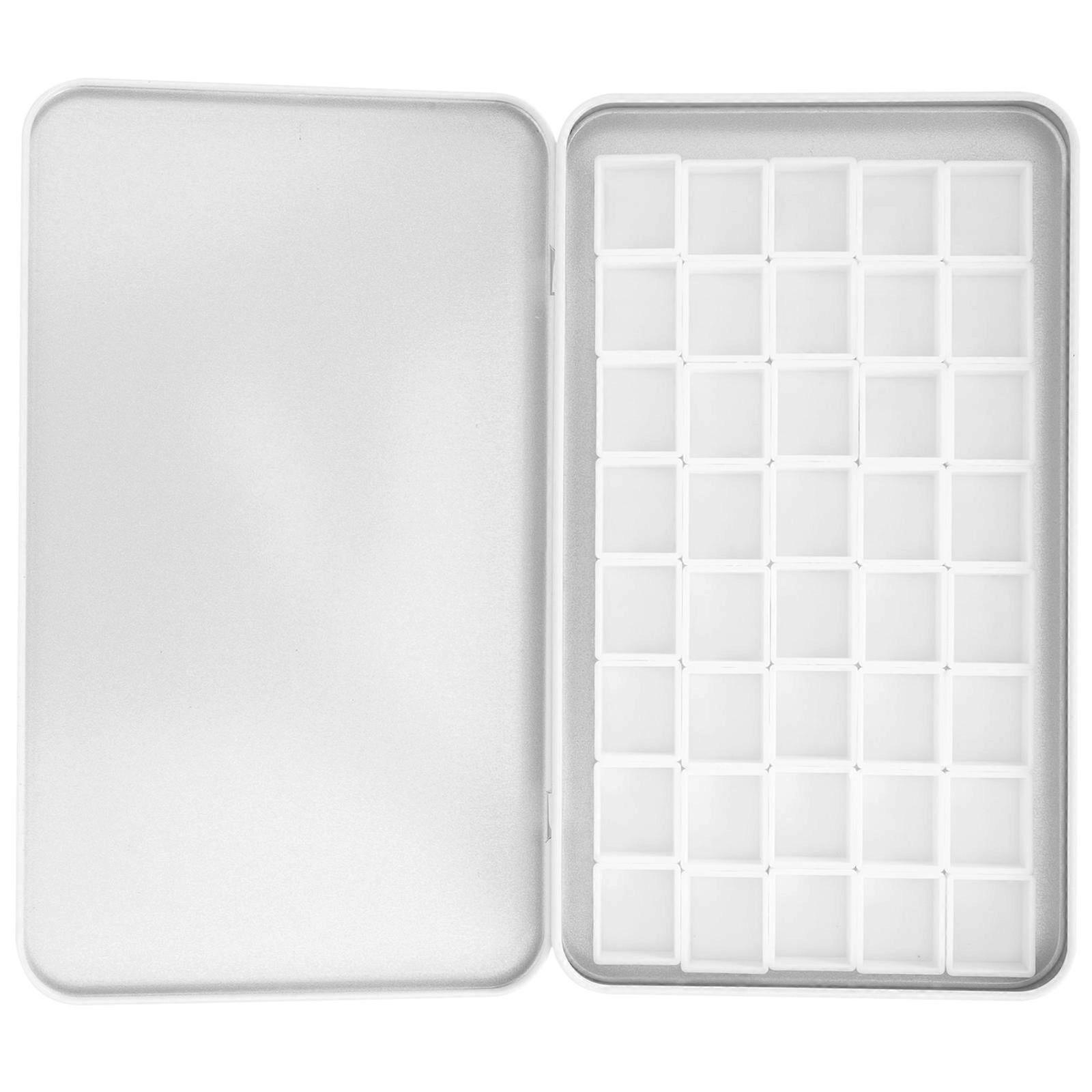 Portable Watercolor Paint Palette Case Household Painting Pan Multi-Function Rectangular White Perfect For DIY Projects 1 Set