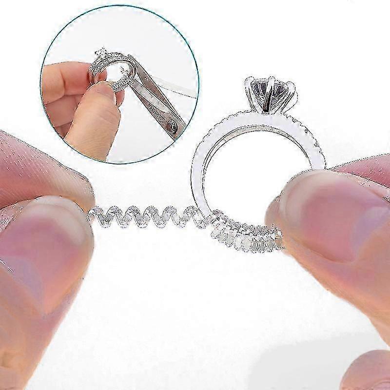 Ring Size Reducer Transparent Silicone Spiral Adjuster Resizer Snuggies 6pcs