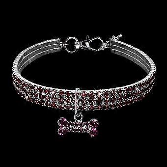FAMTKT Cute Mini Pet Dog Bling Rhinestone Chocker Collars Fancy Dog Necklace, Dog Products, Dog Collars