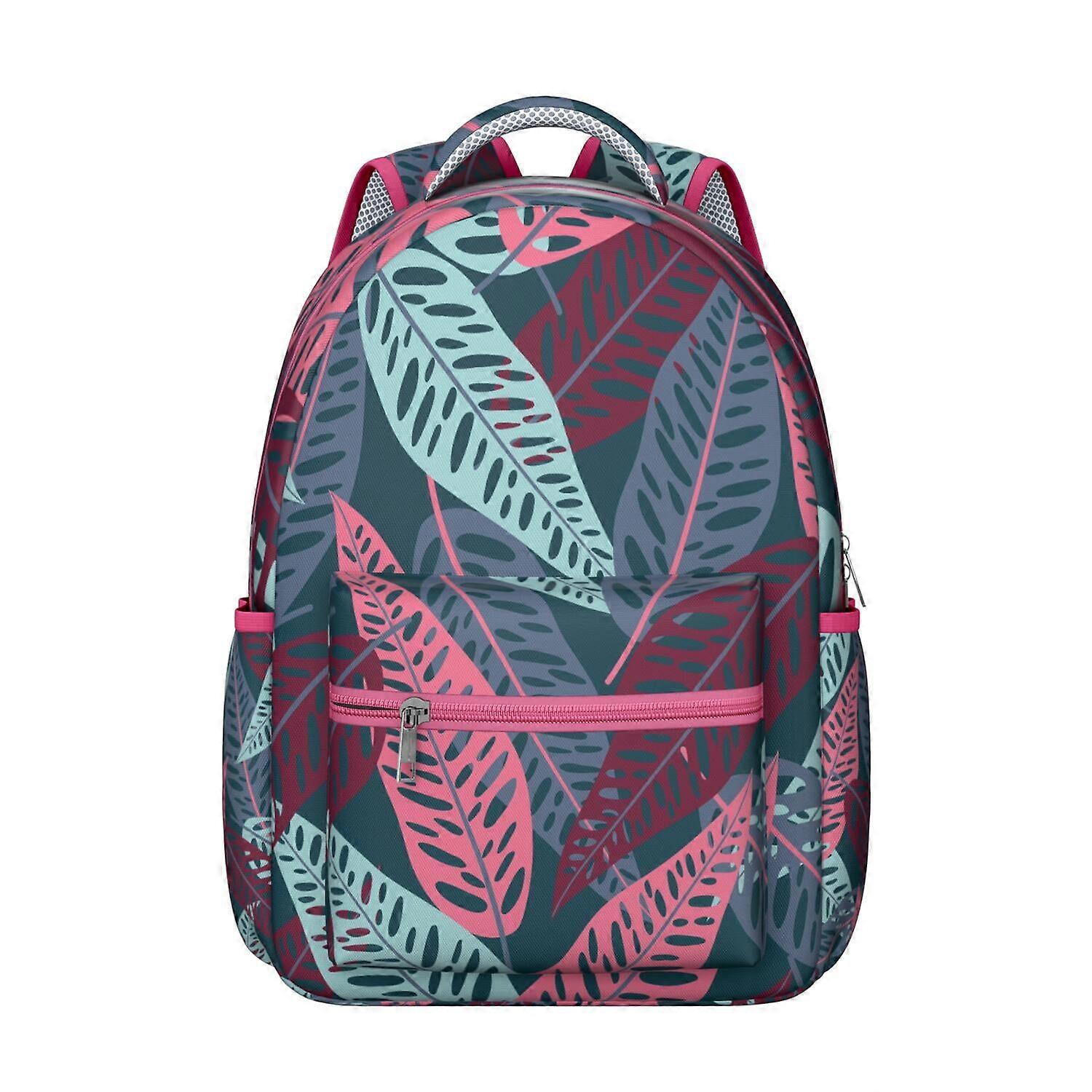 Mochila resistente e leve com estampa de folhas de palmeira tropicais havaianas – Mochila para laptop ideal para estudantes do ensino médio e faculdade, com grande capacidade.