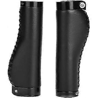 Bicycle Leather Grips Locking Grips For Mountain Bikes (brown, 1 Pair) (santanxing)