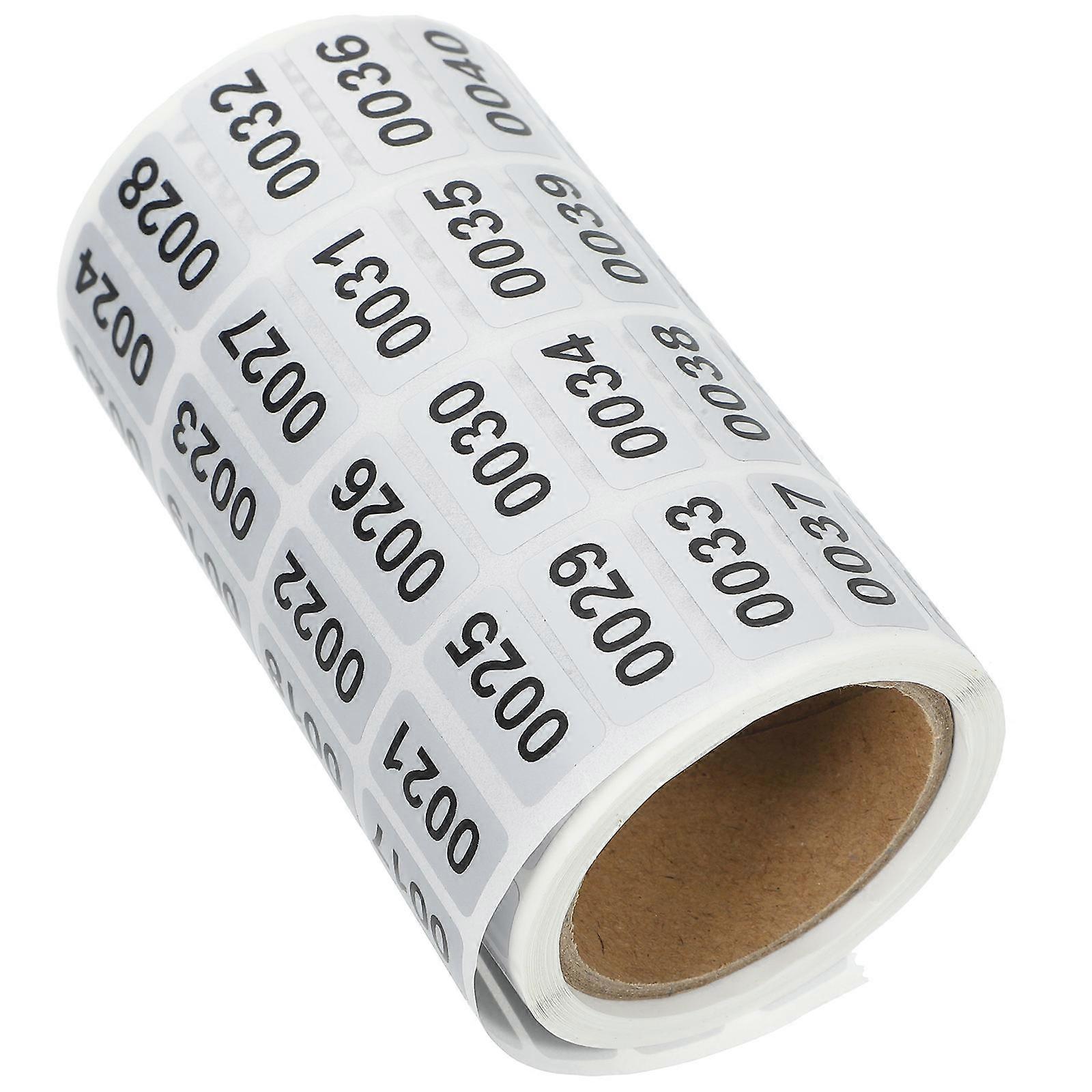 Number Stickers Self Adhesive for Decoration 1 Roll Rectangular Removable Labels