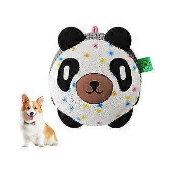 Vibrerend hondenspeeltje, oplaadbaar, speelbal voor katten en honden, interactieve pluche pandabal met stuiter- en geluidseffect, meerkleurig