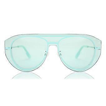 Kenzo KZ 40032U 94N Halvbågade Matte Ljusgröna Unisex Solglasögon med Enkelt Lins UV2 Original