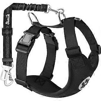 Harnais de sécurité pour chien en voiture, harnais réglable en maille respirante avec attache élastique pour chiens de petite, moyenne et grande taille.