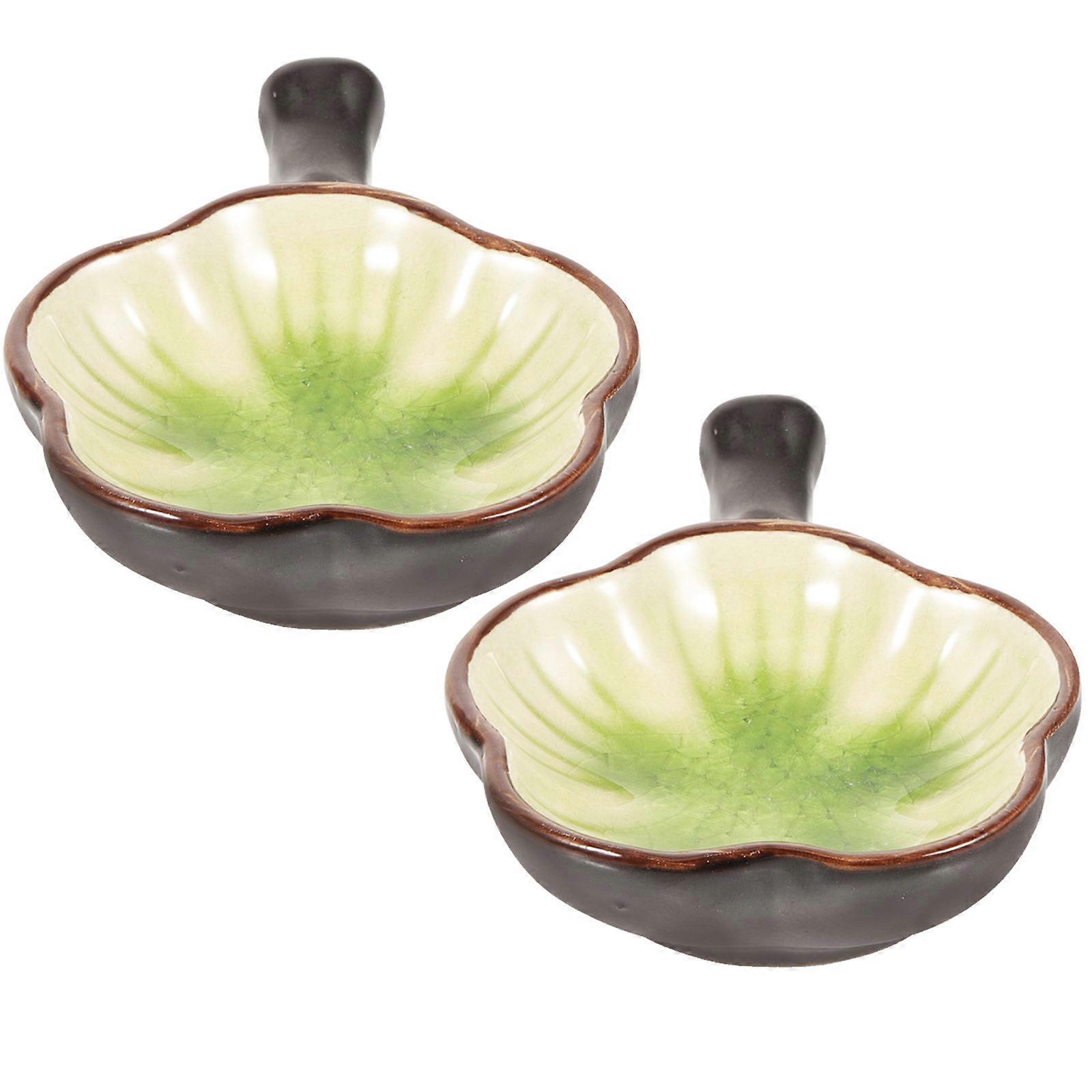 Ink Dish Ceramic Ink Dish Study Room Multi-Use Assorted Color Function 2Pcs