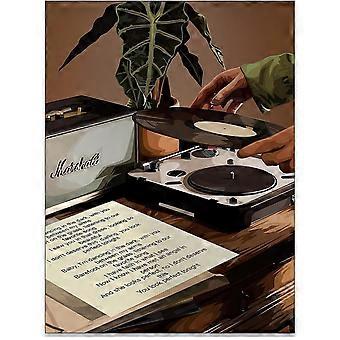 Music Record Wooden Jigsaw Puzzles Vintage Black Girl Fashion Abstract African Woman Painting Prints for Bar Bedroom Living Room