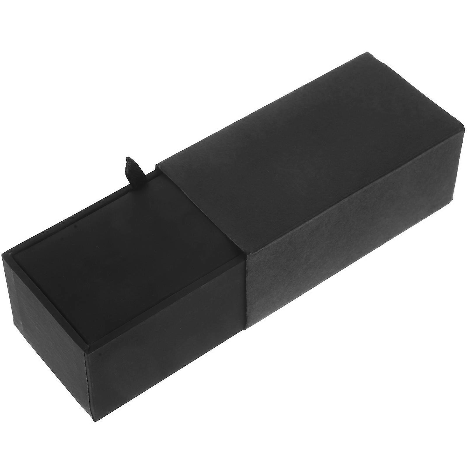 Läderask Tom Manschettknappsdisplay Bärbar Organizer Smyckespresentask