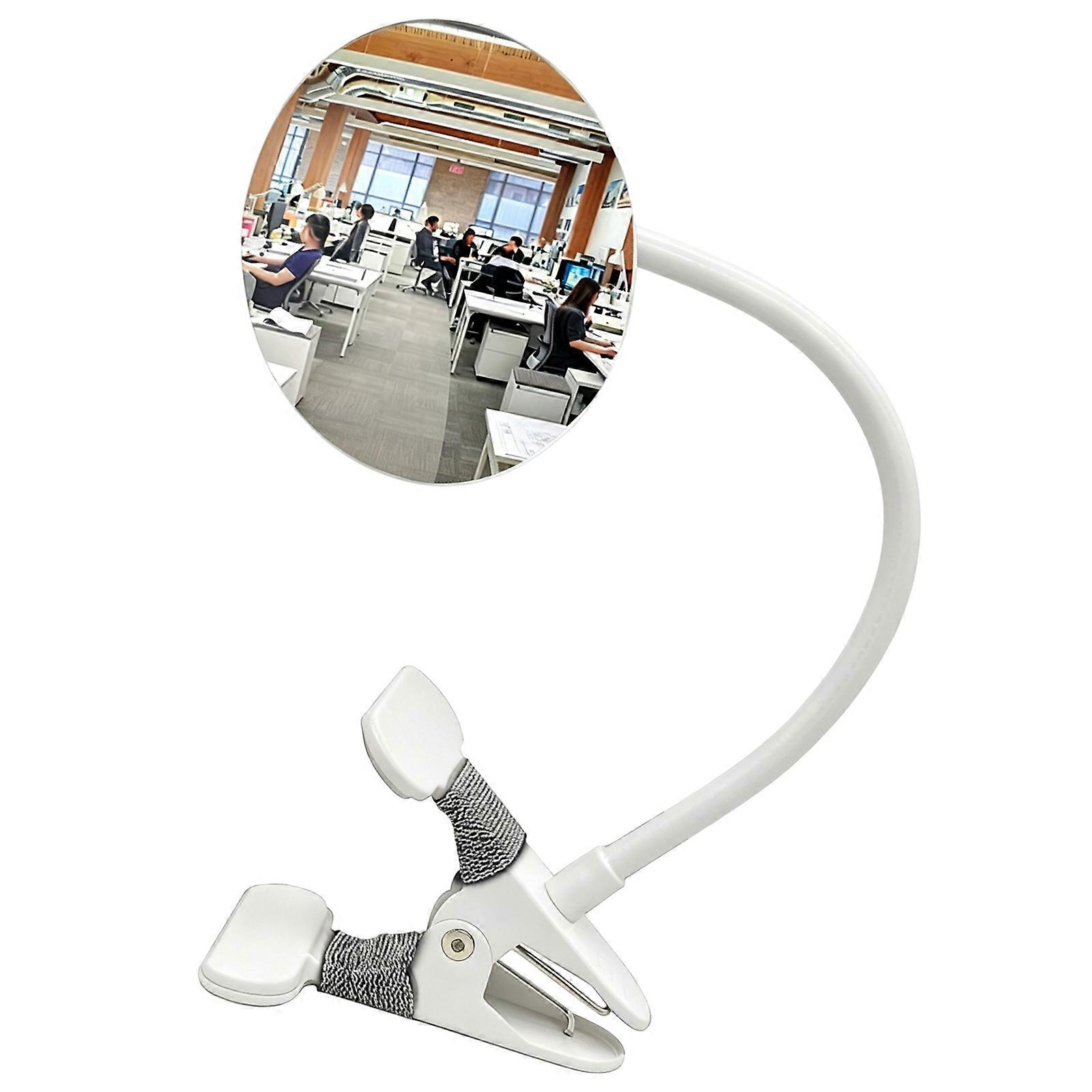 Transparent Glass Desktop Monitoring Mirror With Steel Base For Individual Safety  White