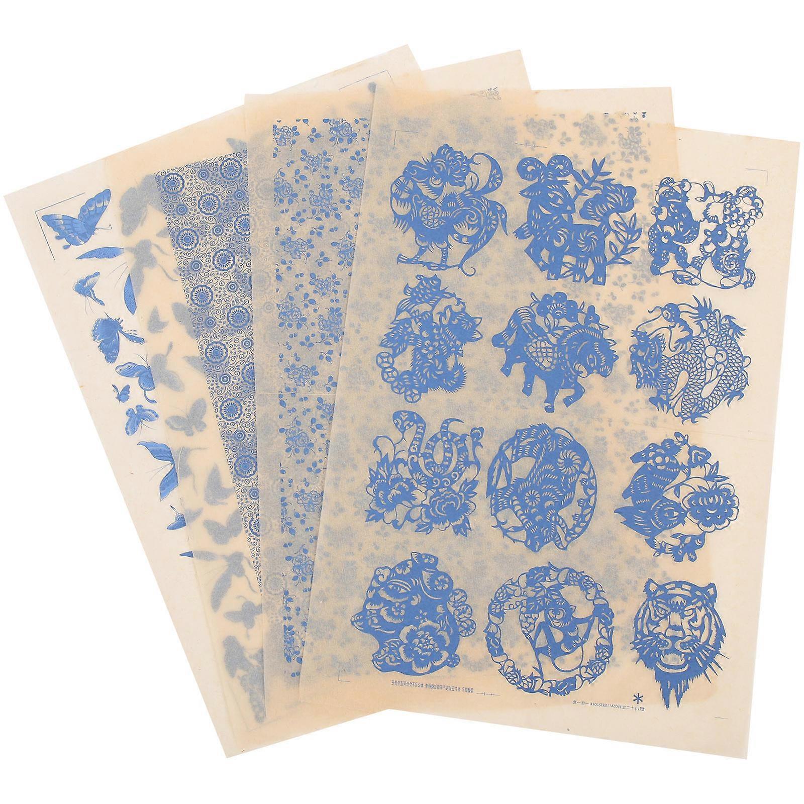 4 Sheets Clay Transfer Paper Decal High Temperature Underglaze Colored Paper