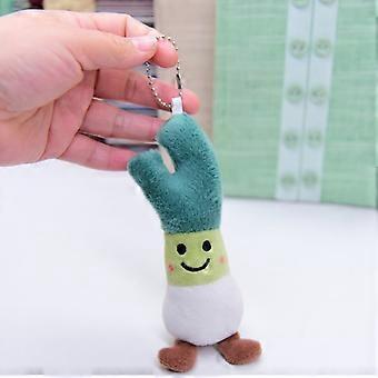 Pingente de pelúcia adorável em formato de legumes: milho, repolho, couve-flor e cebolinha.