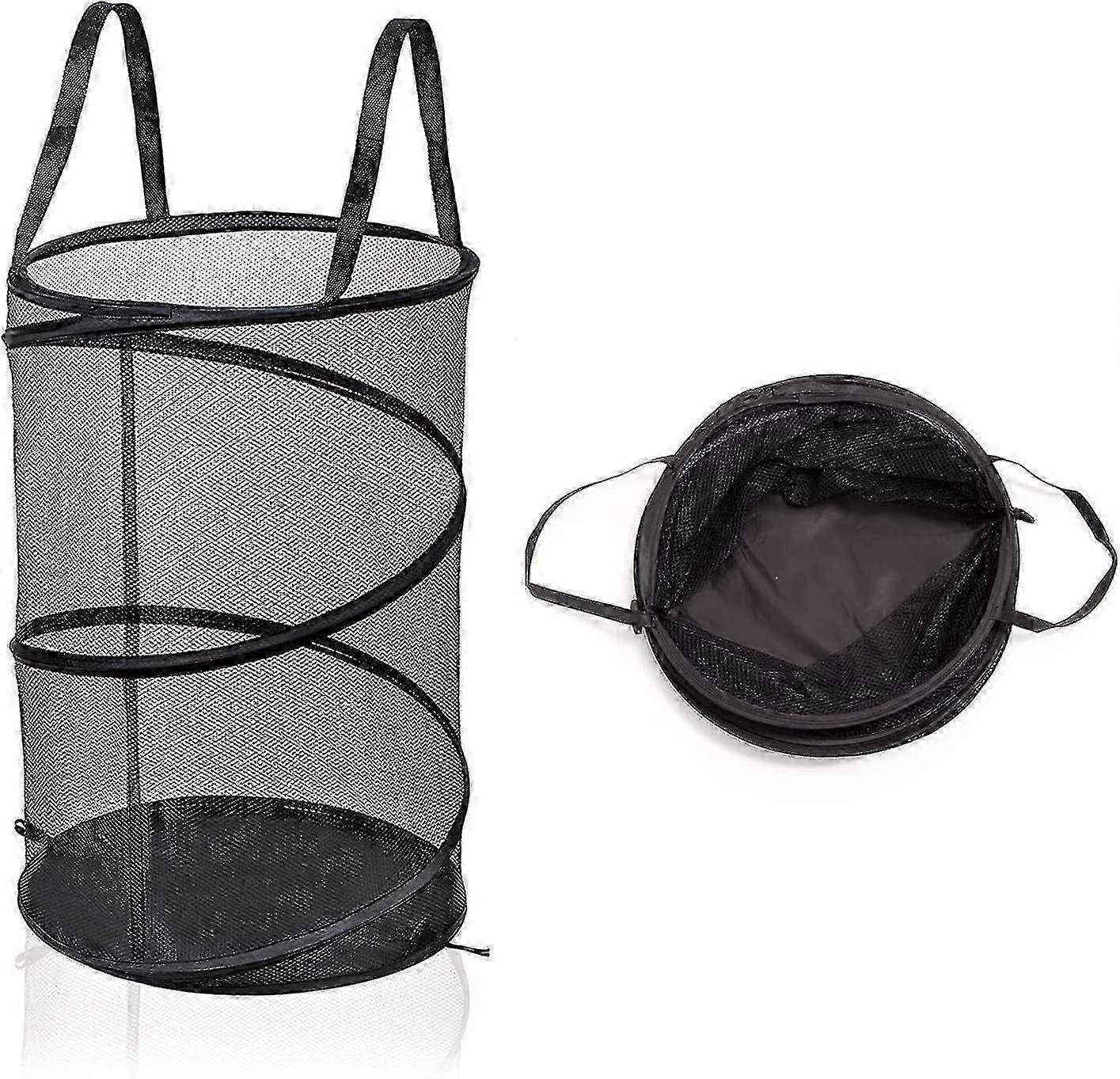 Large Mesh Laundry Basket Foldable With Sturdy Handles Portable