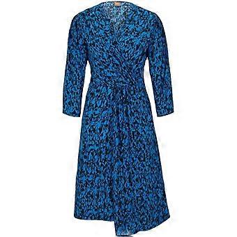 Boss Womens/Ladies Danottea Abstract V Neck 3/4 Sleeve Wrap Dress