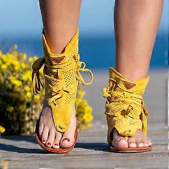 Frauen Mädchen Retro Böhmische Quaste Sandalen Roman Beach Schuhe Stiefel