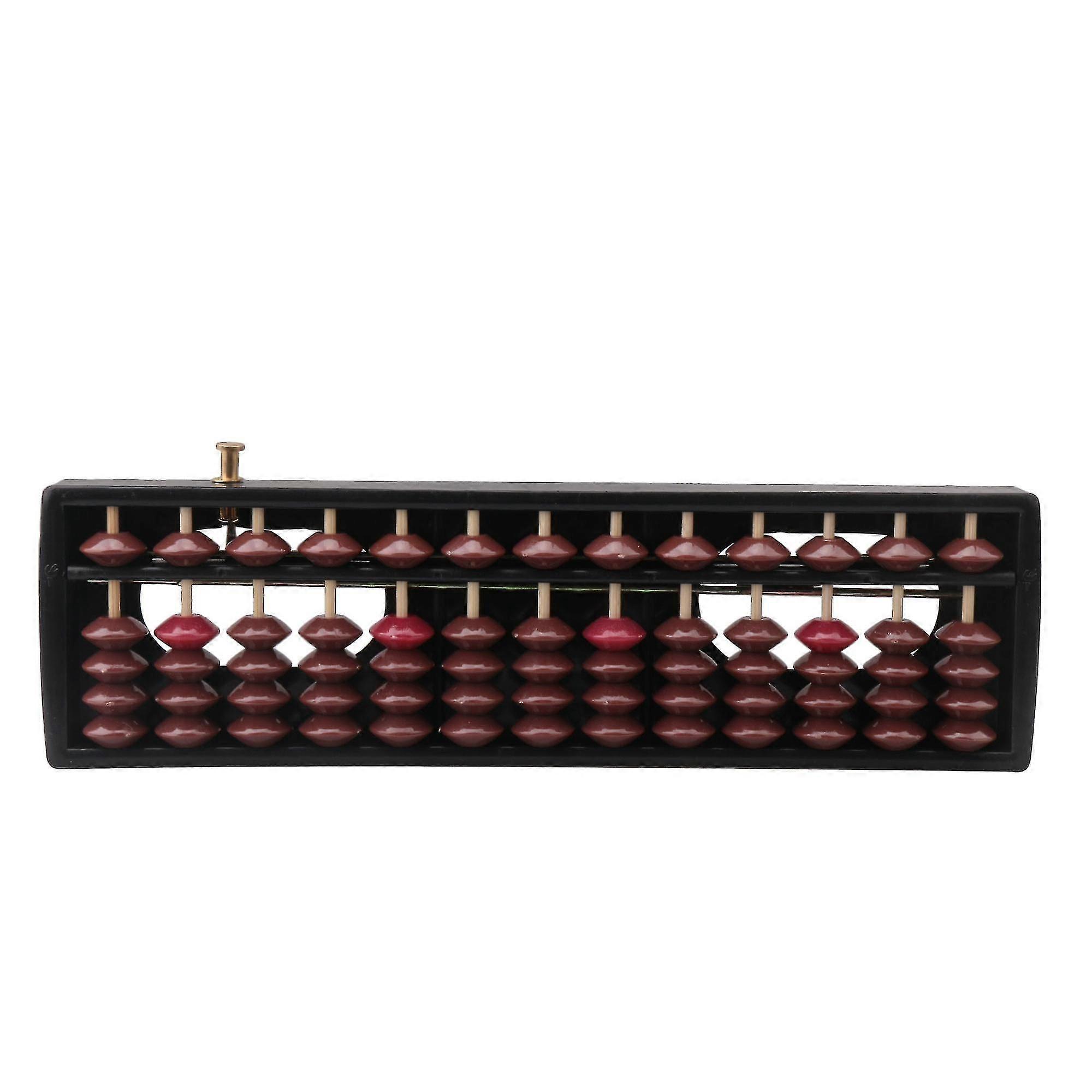 13 Column Abacus Winding Device Calculating Tool Black Plastic Frame