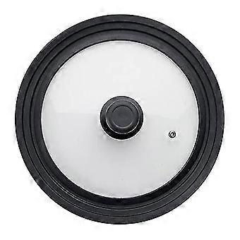 Yleiskansi kattiloille, pannuille ja paistinpannuille - karkaistu lasi lämmönkestävällä silikonivanteella sopii halkaisijaltaan 16-18-20 cm astioihin--