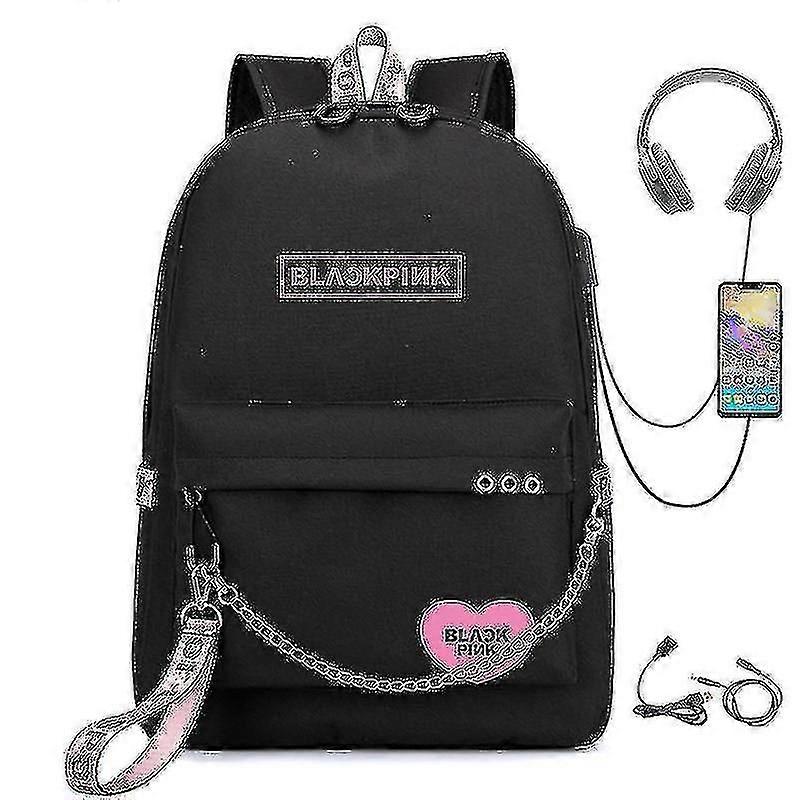 Blackpink Backpack Usb Rechargeable Backpack Student School Bag [xcs]