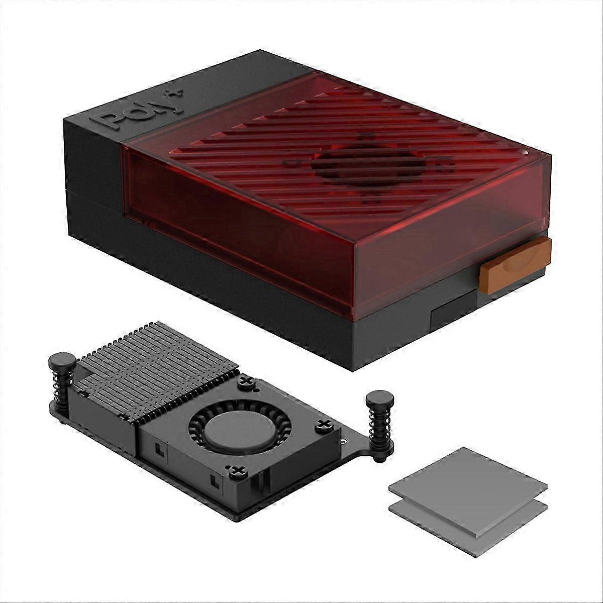 Case with Active Cooler for Raspberry Pi5 | Red | ABS