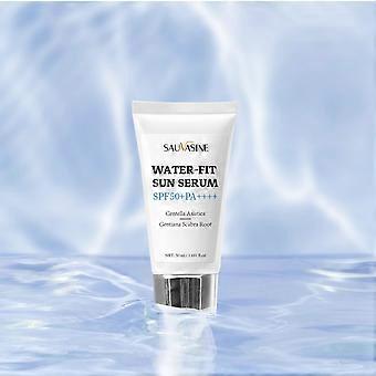 Fugtgivende, beroligende solisolerende serum, bredspektret solbeskyttelse, vandig, ikke-fedtende finish, daglig hudtonende lotion
