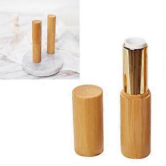 Bamboo Lipstick Tubes for Women Use Empty Lip Balm Tube Diameter 12.1mm Golden
