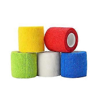 NKL-5 Rolls Pet Bandage Self-Adhesive Nonwovens Tape Elastic Bandage for Cat Dog Animal (Mixed Color Pattern)