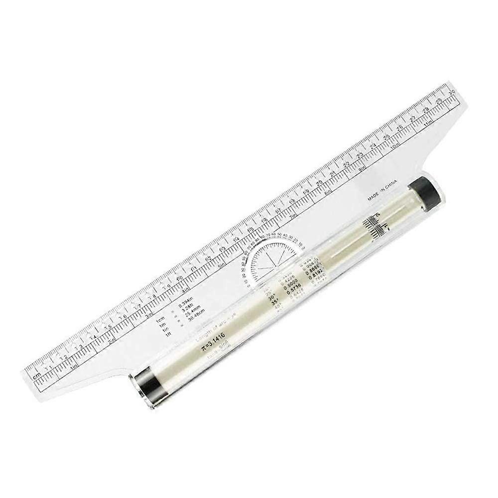 pc 30cm Rolling Parallel Ruler Professional Parallel Roller Ruler Multipurpose Scale Drawing Ruler Protractor