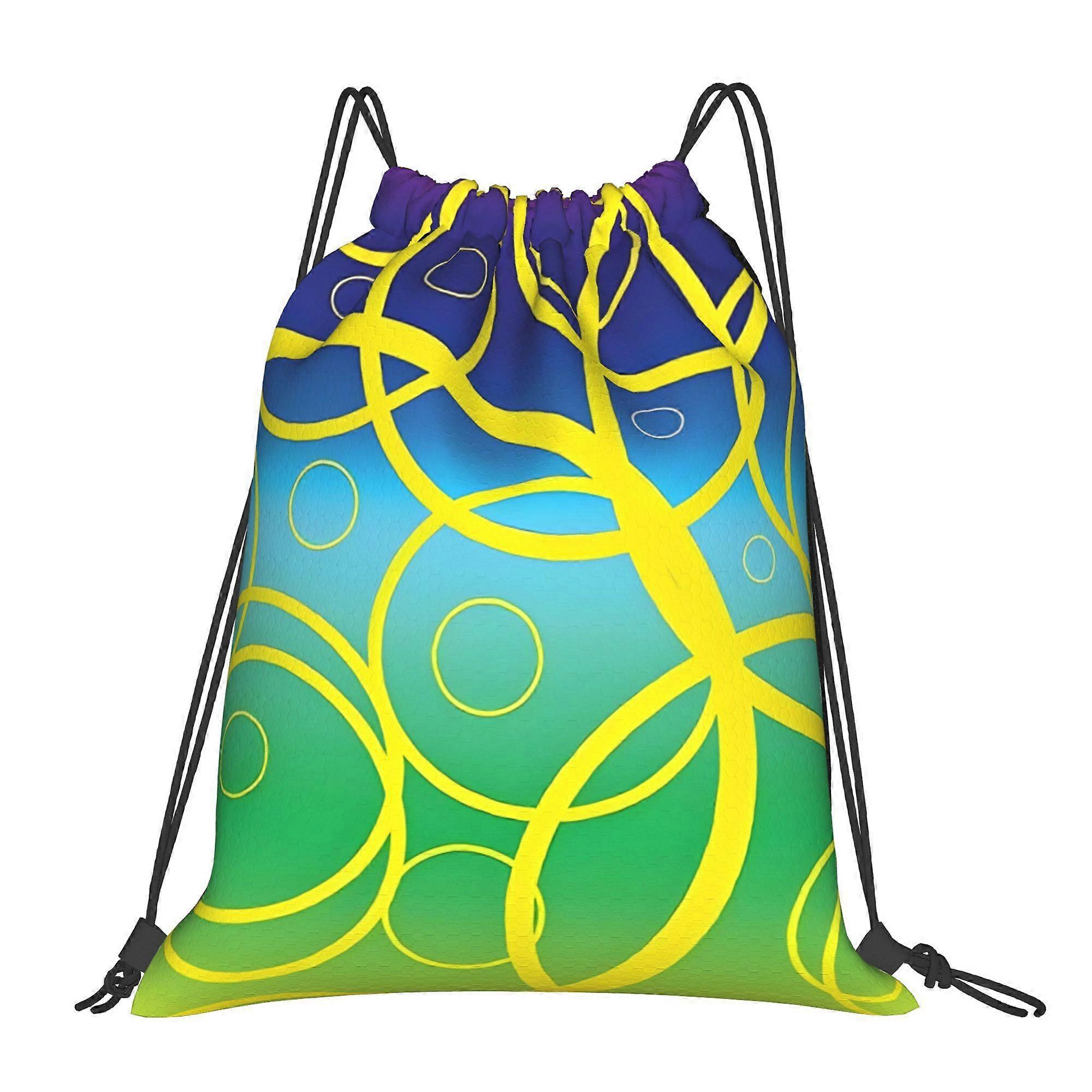 1pc Geometric Rainbow Drawstring Backpack-Cqazw