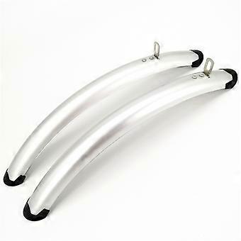 1 Pair Bike Front Rear Fenders Retro Fixe Bike 700C Road Bicycle Fender Bicycle Practical Parts Silver Plastic Aluminum Liner