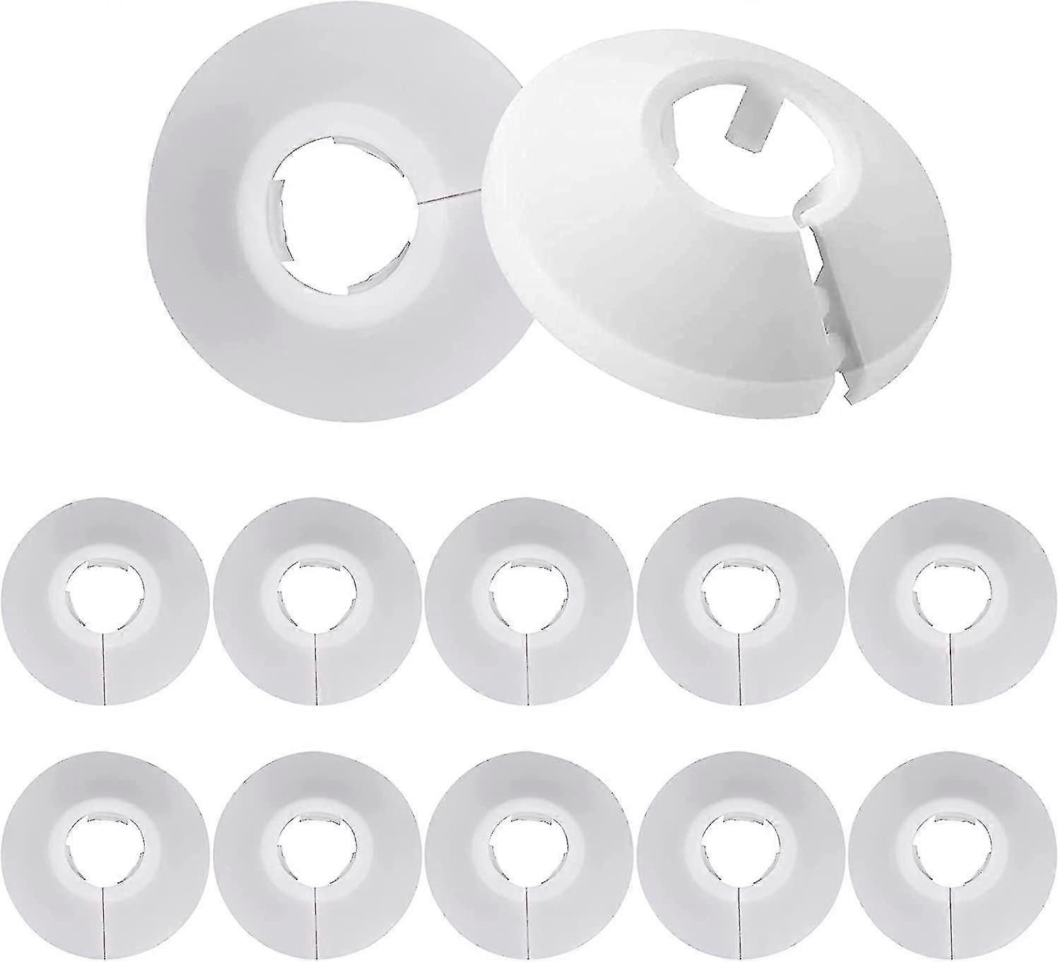 12 Pcs Radiator Pipe Collars, Plastic Radiator Pipe Covers Pipe Collars Wall