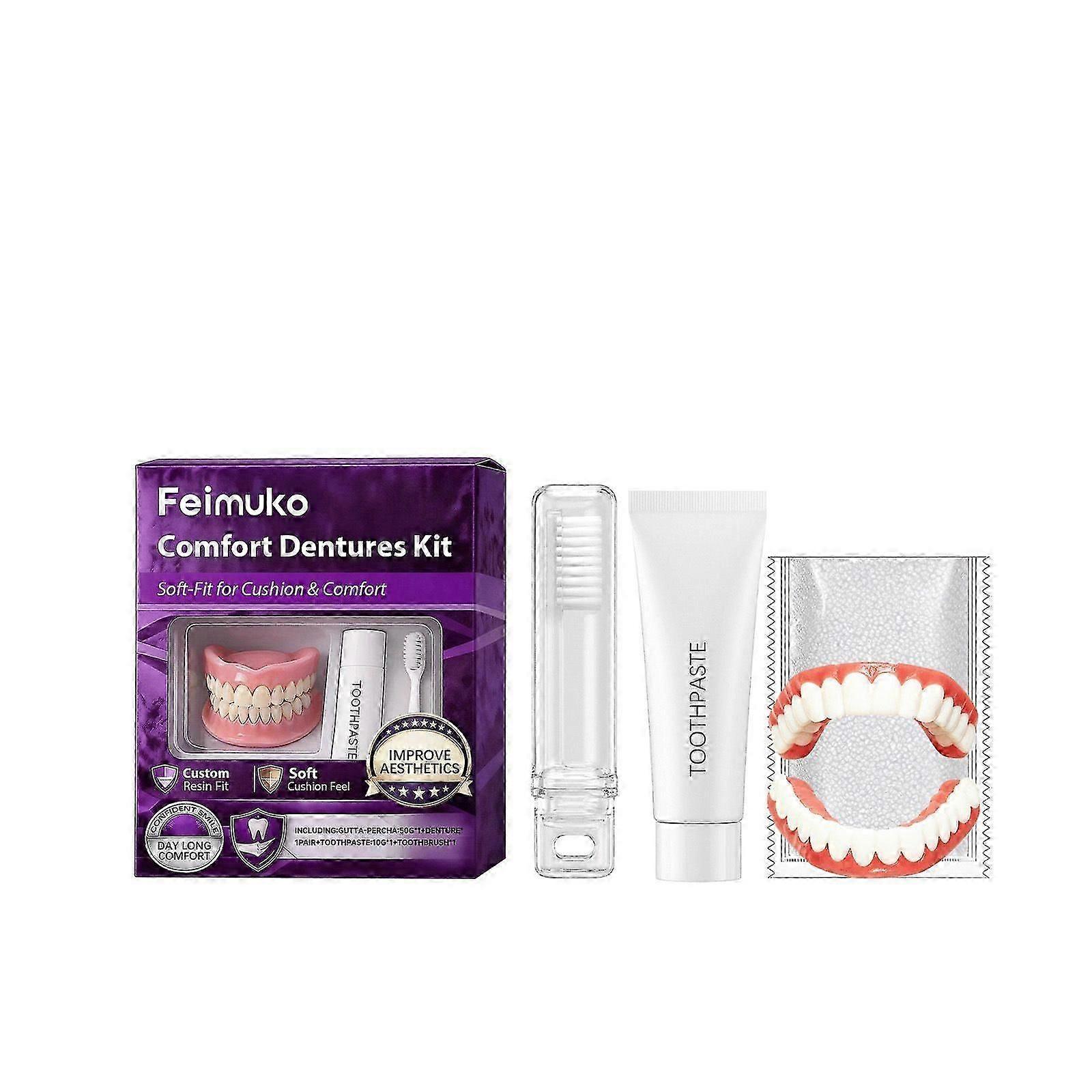 Denture Care Kit  Comfortable Fit Cleaning Set for False Teeth