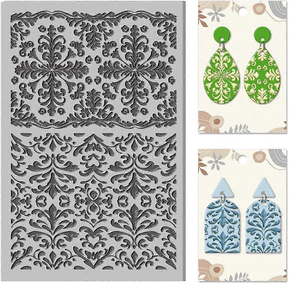 Polymer Clay Texture Sheets Baroque Pattern Stamp Clay Texture Sheets Polymer Clay Mat Retro Pattern Pad