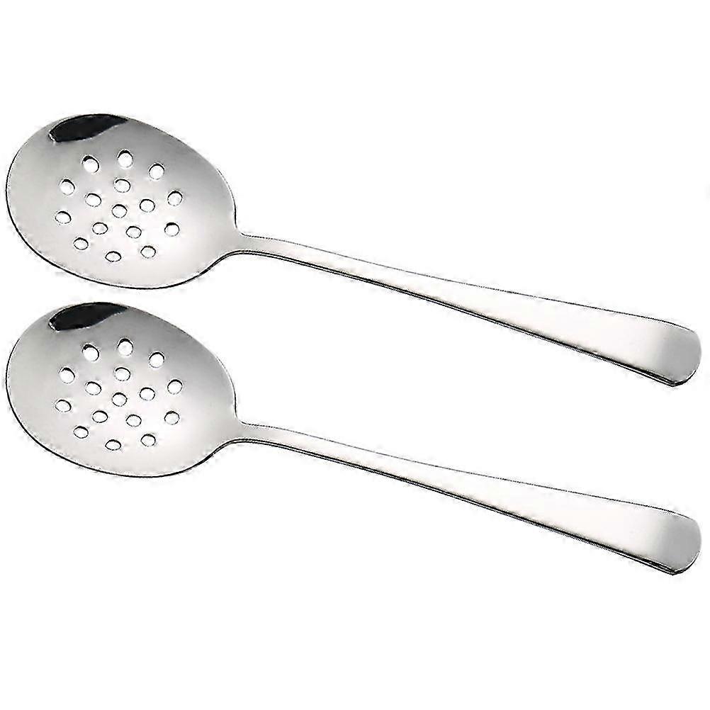 Stainless Steel Slotted Spoon compatible with Draining Colander 2Pcs