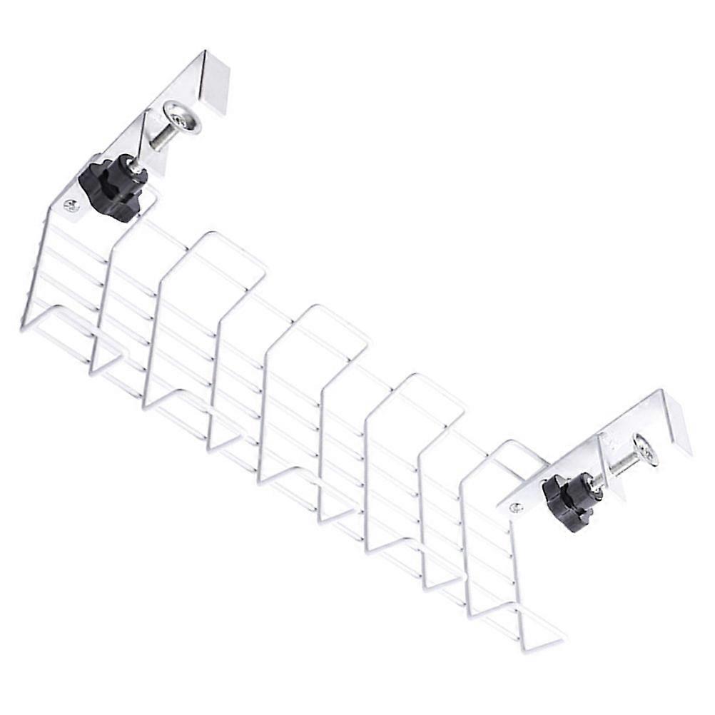 Organisateur de câbles sous bureau pour le rangement des fils, lot de 2 plateaux à câbles blancs