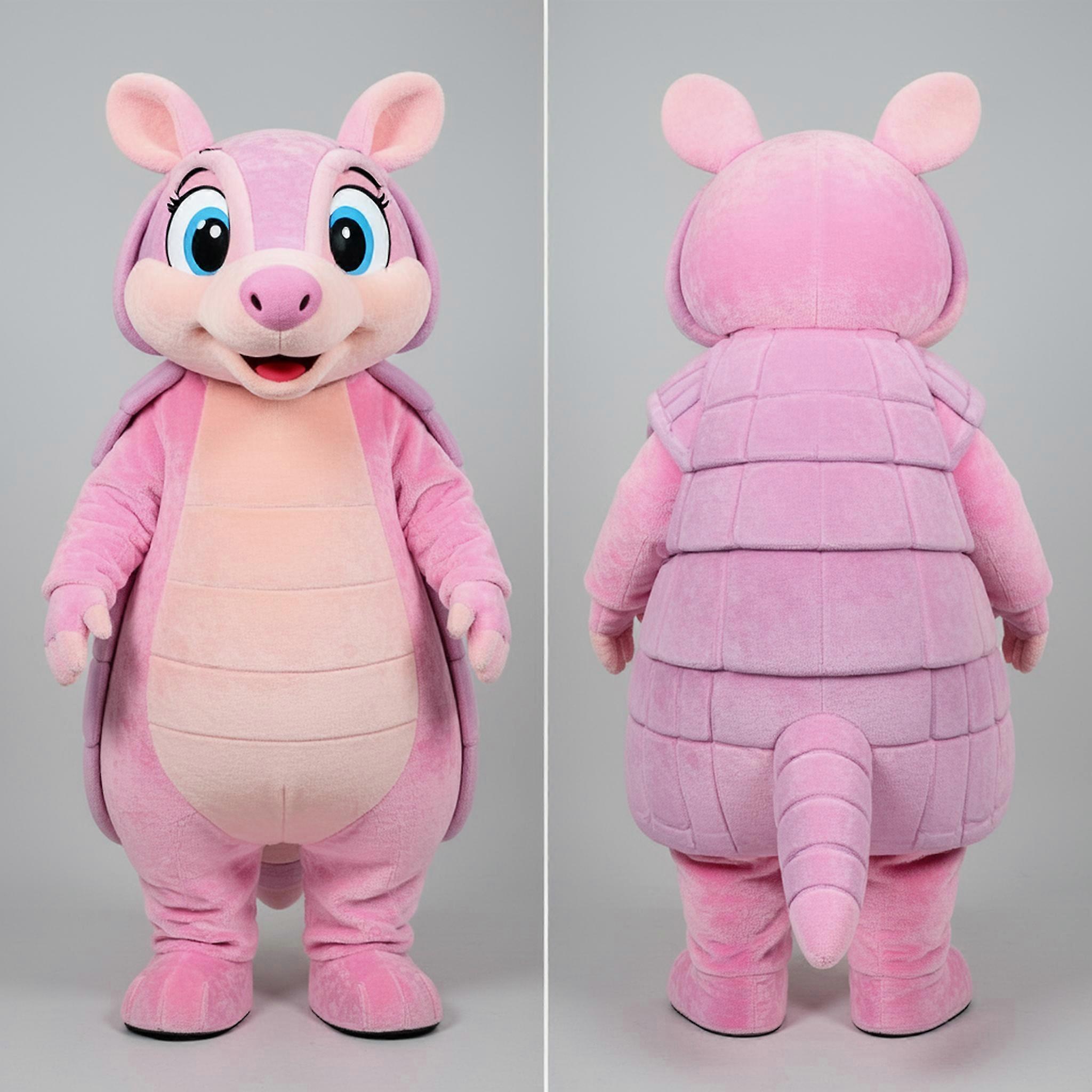MASTICOT Pink Cartoon Armadillo Mascot