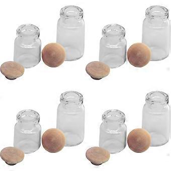 Miniature Glass Bottle Set For Doll House And Micro Landscaping Decor 32Pcs Transparent Square Realistic Design For Home Decoration