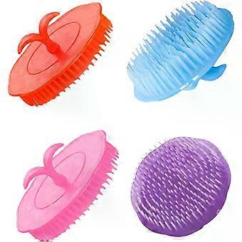 4pcs Scalp Massager Shampoo Brush Hair Cleaning Scrubber for Deep Cleansing Hair Root and Ease Itchiness Pe Material for Shower Use Random Color