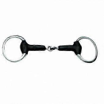 Natural Rubber Eggbutt Jointed Snaffle Bit, Gentle Mouthpiece, Comfort and Control for Dressage